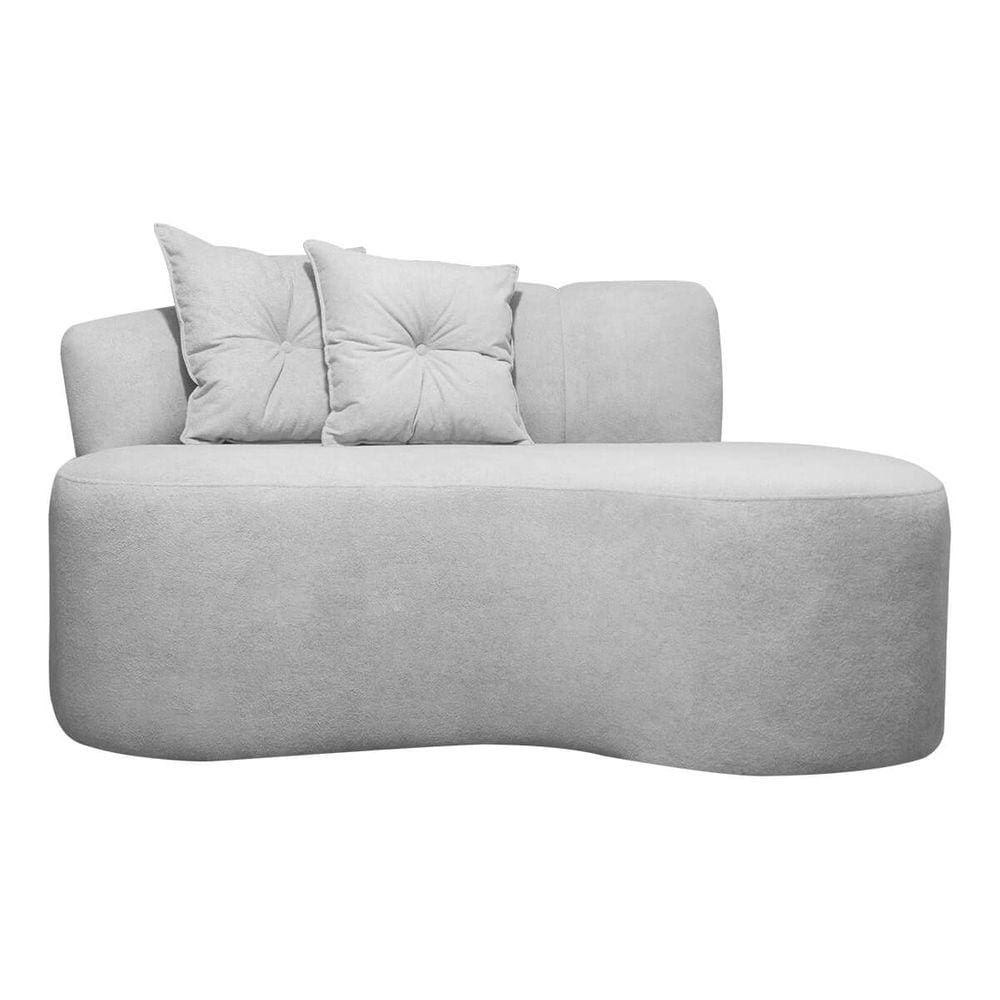 Sofá Namoradeira 2 Lugares Plaza Conceito Orgânico 145cm Bouclê Cinza SOFA STORE