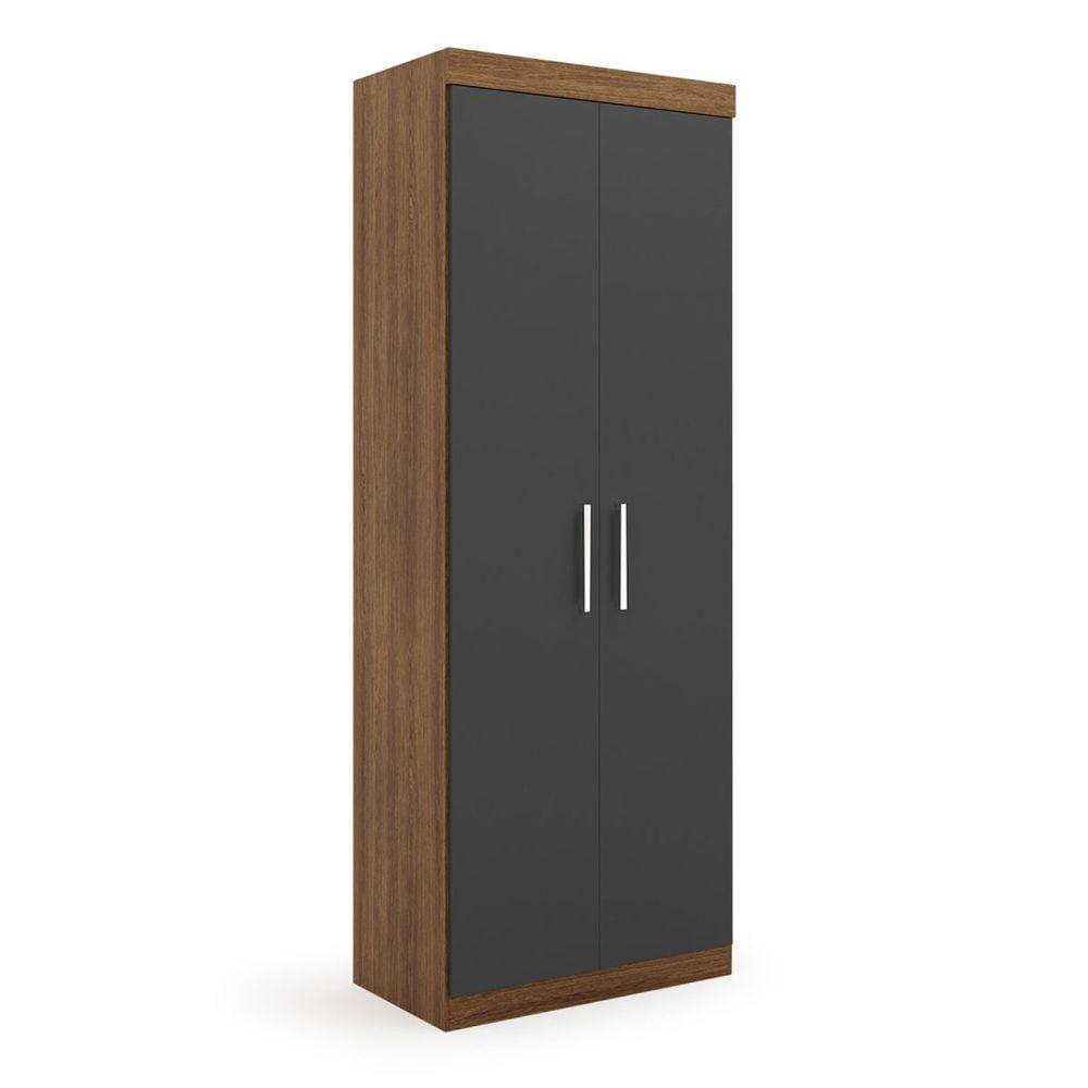 Guarda-Roupa Casal 2 Portas 2 Gavetas Gênova Plus Ipê Wood/Grafite