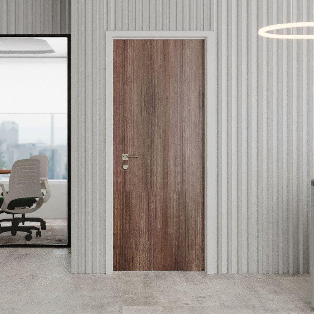 Folha de Porta de Madeira 210x82cm Espessura 3,5cm MSO Eucaplac Eucatex Noce Ebano