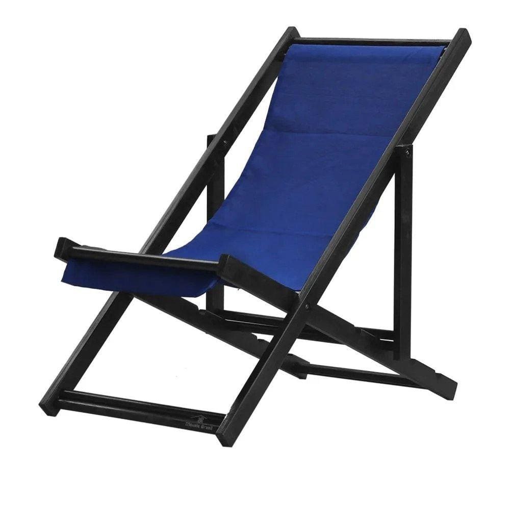 Espreguiçadeira Preguiçosa Dobrável sem Braço Black Azul Marinho