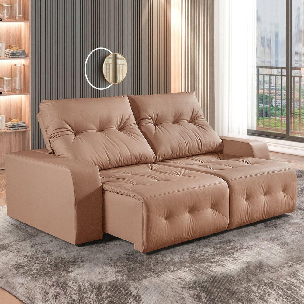 Sofá Retrátil e Reclinável 250cm M185 Caramelo