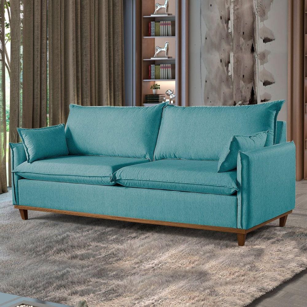 Sofá 3 Lugares 240cm M168 em Linho Living Verde