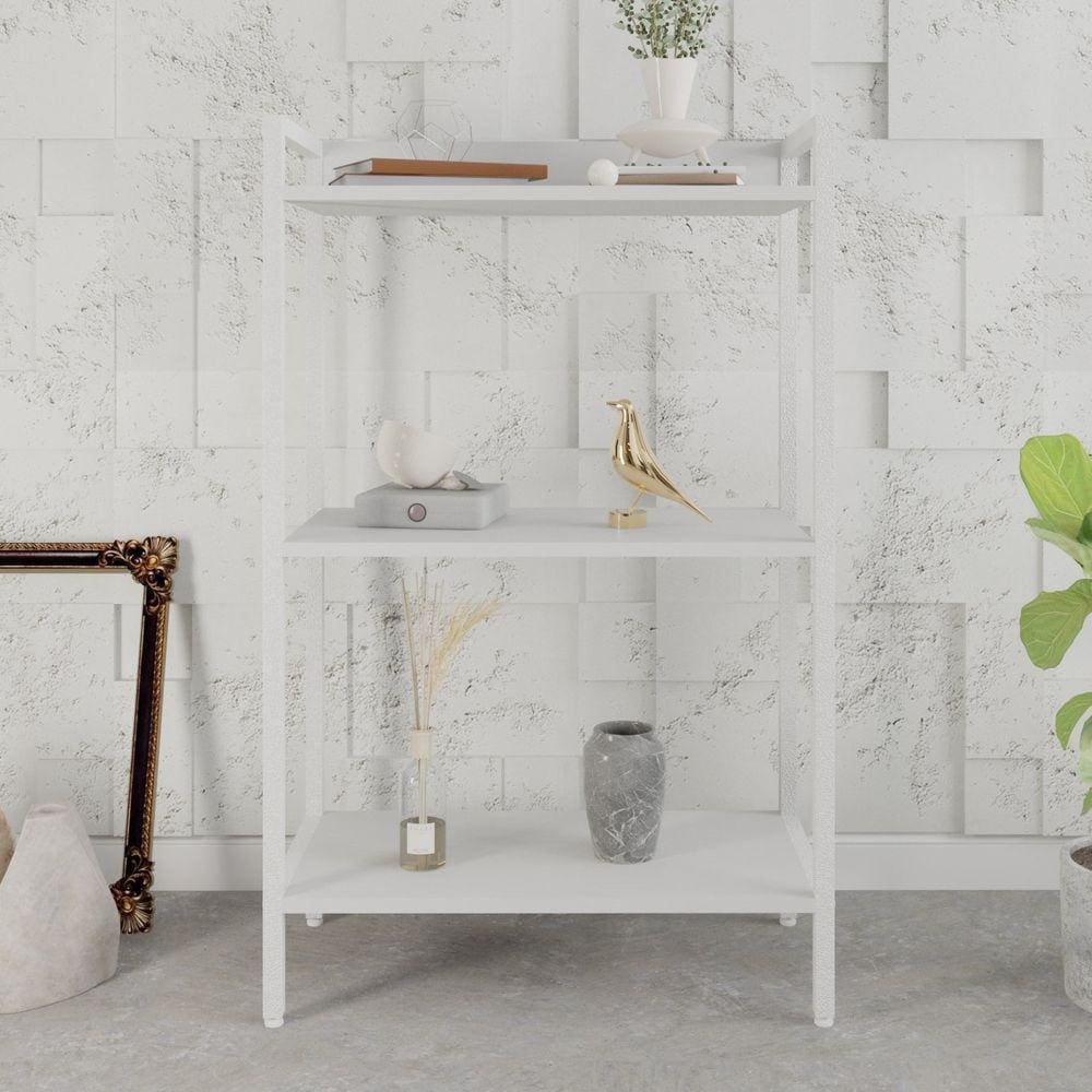 Estante para Livros Industrial Aço Multiuso 3 Prateleiras 104x60cm Active Yescasa Branco Chess / Est.Branca