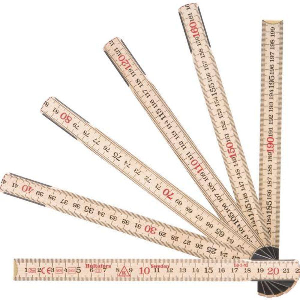 Escala métrica 1 metro 6 dobras madeira natural - Vonder