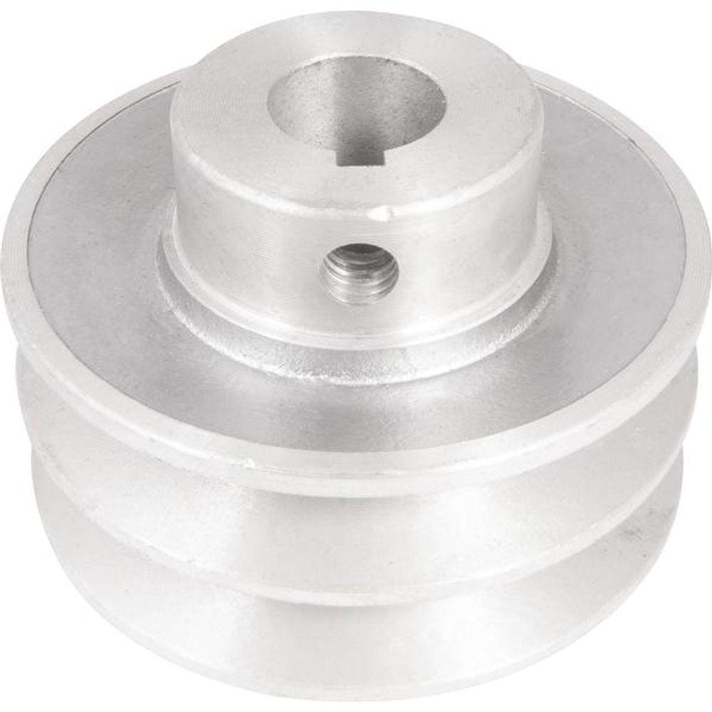 Polia Alumínio 2 Canais Perfil A 80mm com Furo 19mm - Vonder