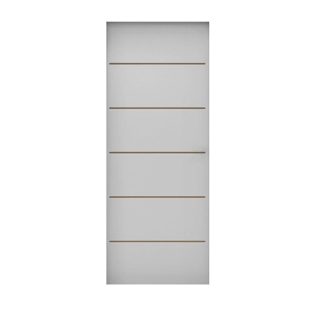 Folha de Porta de Madeira 210x92cm Espessura 3,5cm MMC Eucaplac Frisada Residence Eucatex Branco Max