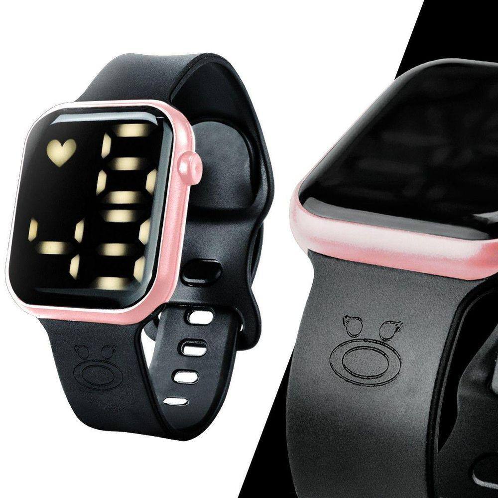 Relógio Feminino Digital Rosa Prova D`Água Silicone