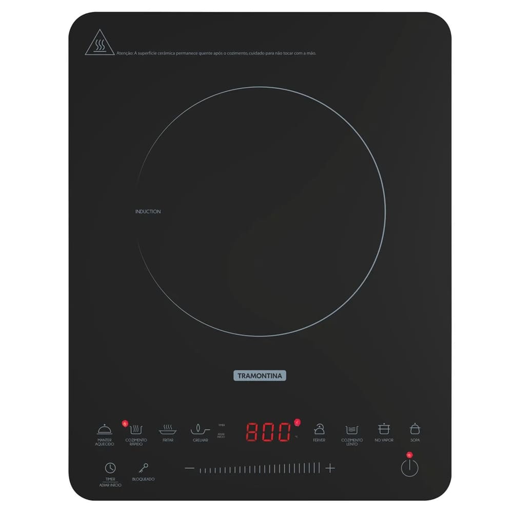 Cooktop Portátil Por Indução 220V Tramontina Slim Touch Ei 30 Com 1 Área De Aquecimento E Comando Touch 94714132