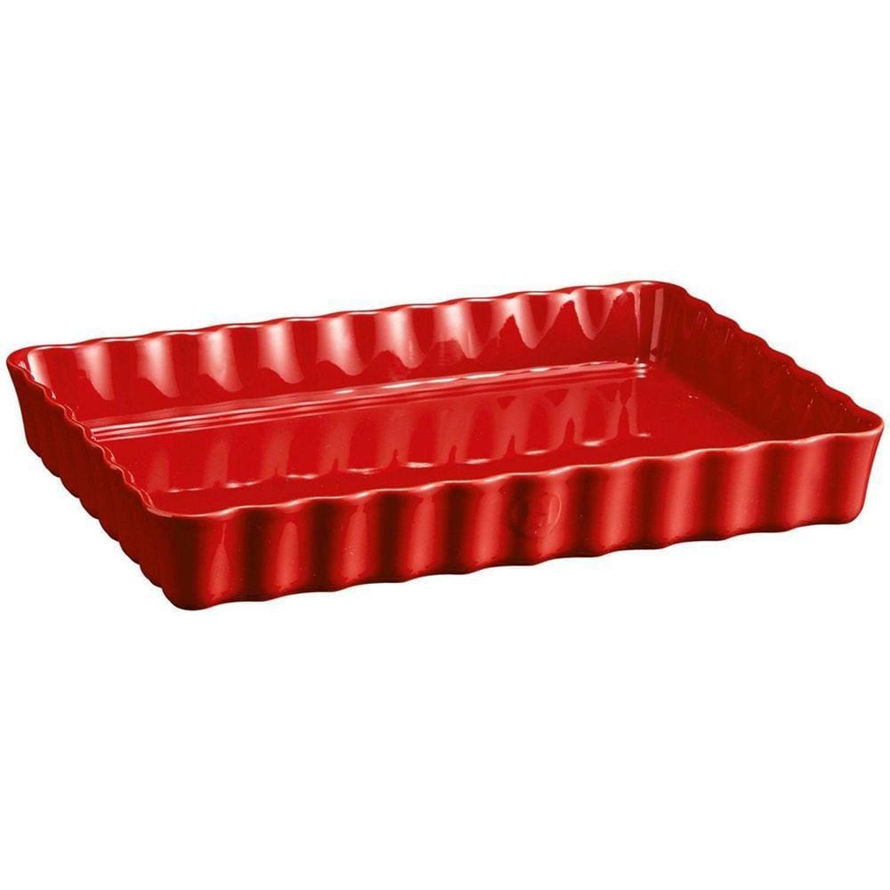 Travessa Retangular Canelada 24X34 Cm Vermelho Emile Henry
