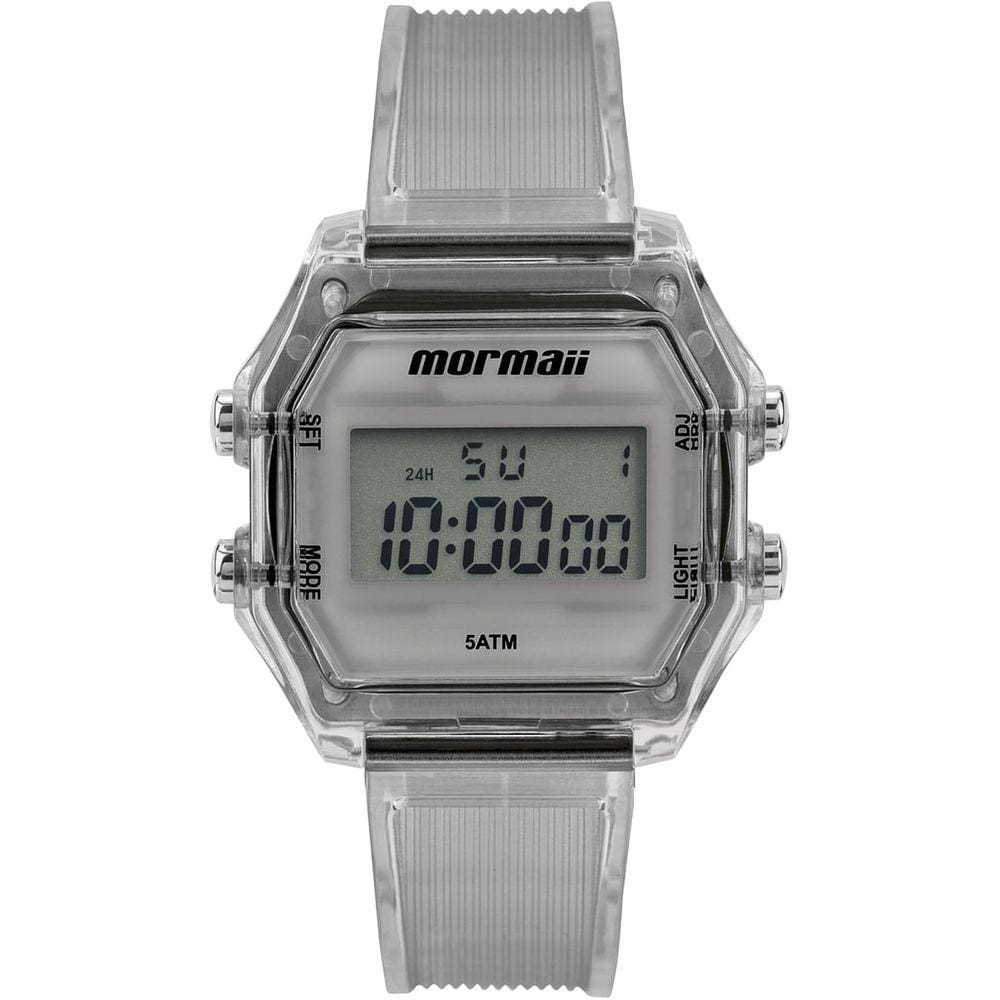 Relógio MORMAII feminino digital translúcido MO05623B/8C