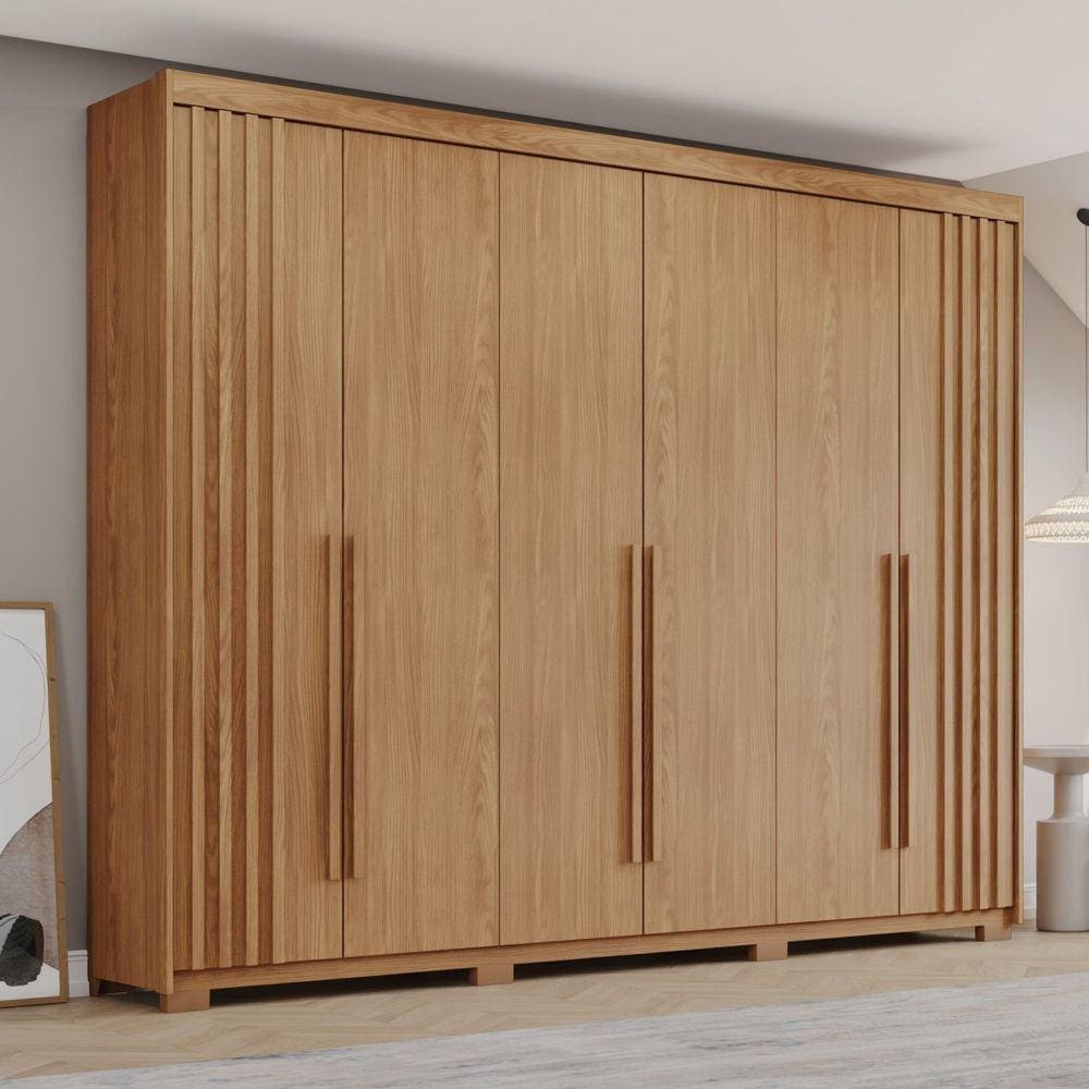 Guarda-Roupa Casal 6 Portas 4 Gavetas Norton Marrom