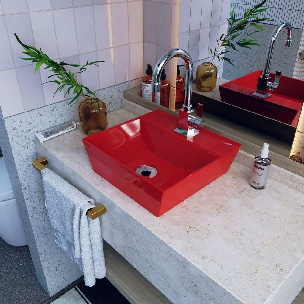 Kit Cuba AQ33 Volcano com Torneira Luxo Vermelho