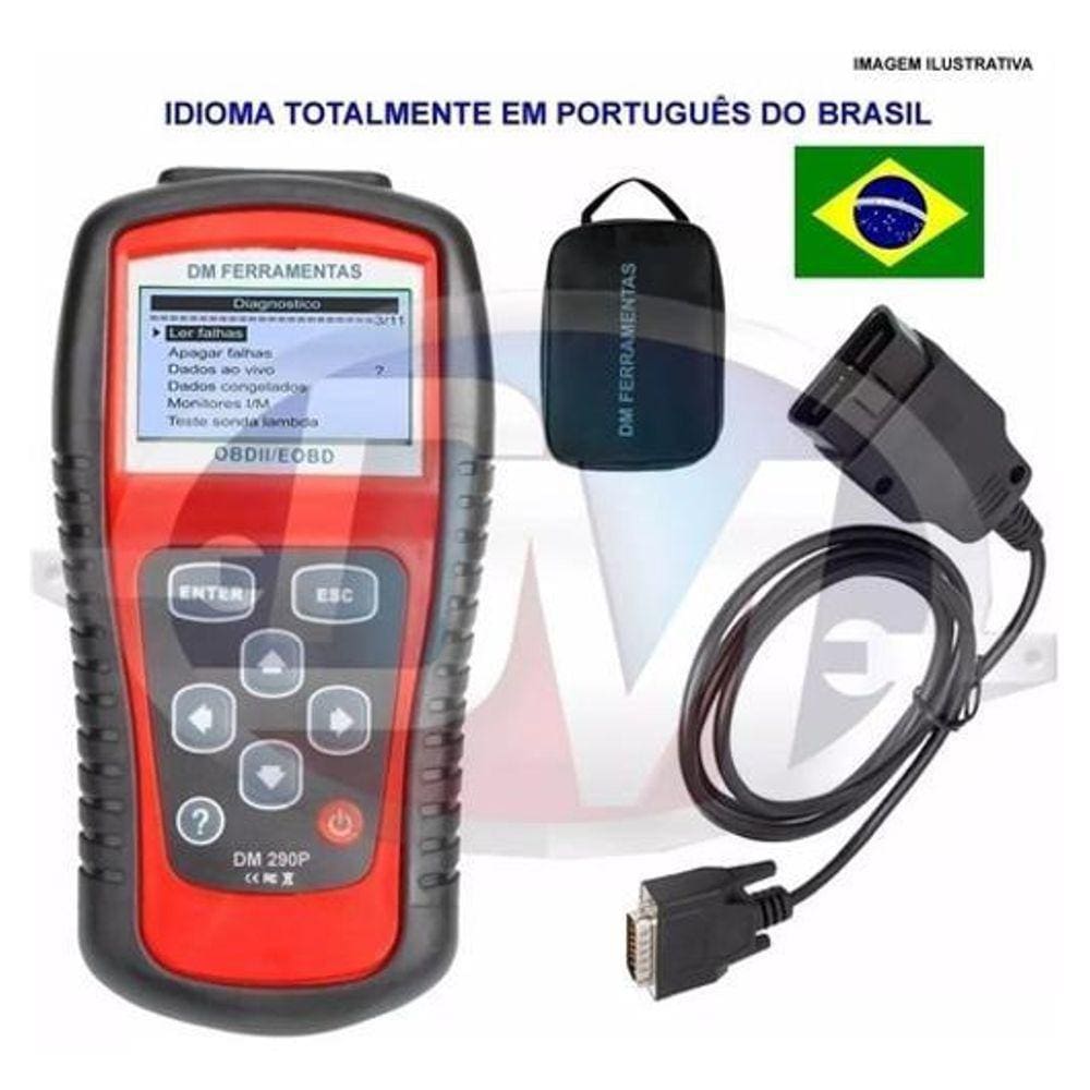 Leitor De Dados Scanner Postuguês Obdii- Dm290P