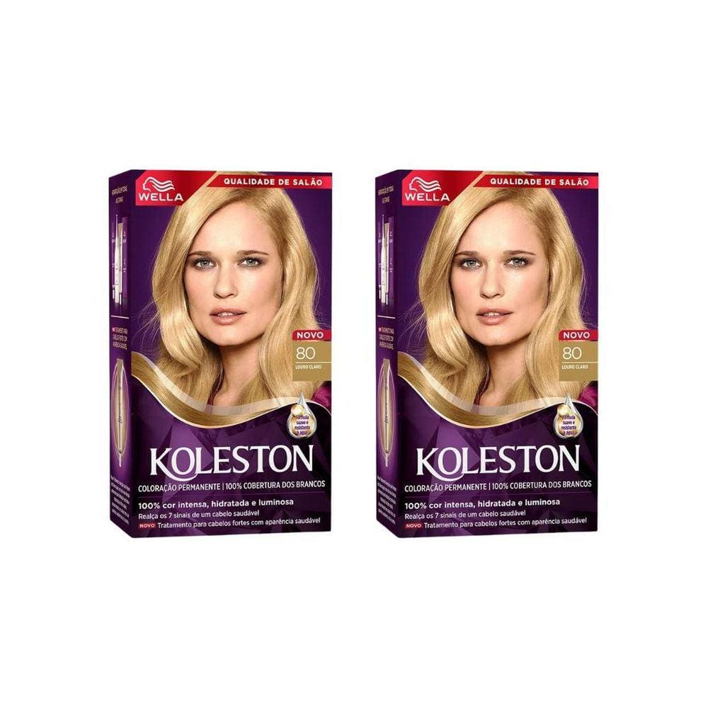 Coloraçao Koleston 80 Louro Claro-Kit C/2Un