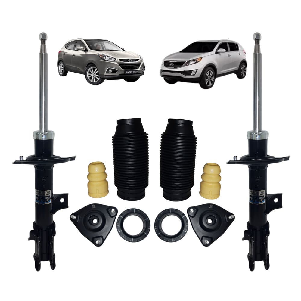 Kit Batente+02 Amortecedor Dianteiro Esquerdo+Direito Hyundai IX35 2010 A 2020 Nakata