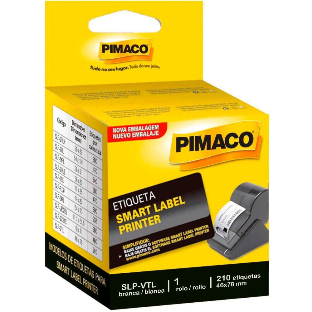Etiqueta Pimaco Impressão Térmica Smart Label SLP-VTL 46 x 78 mm 1 Rolo com 210