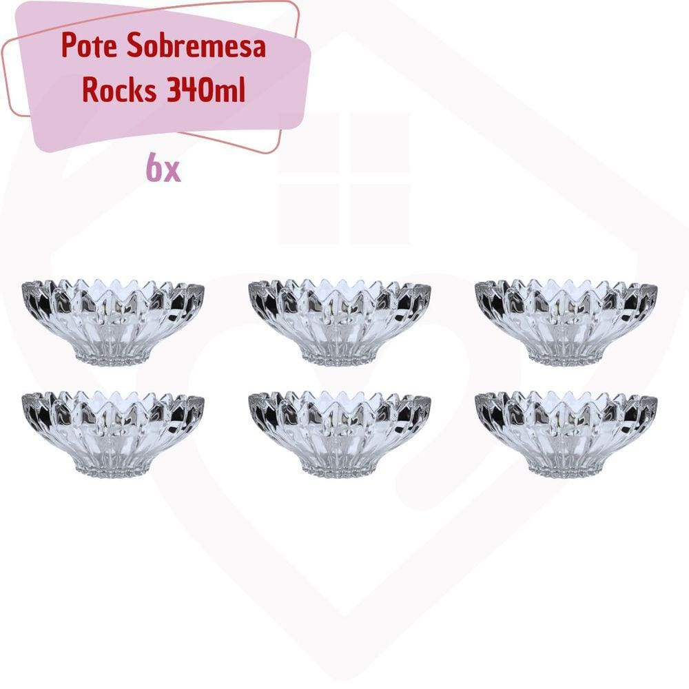 Jogo 6 Taça Bowl Tigela de Vidro Sorvete e Sobremesa 340ml