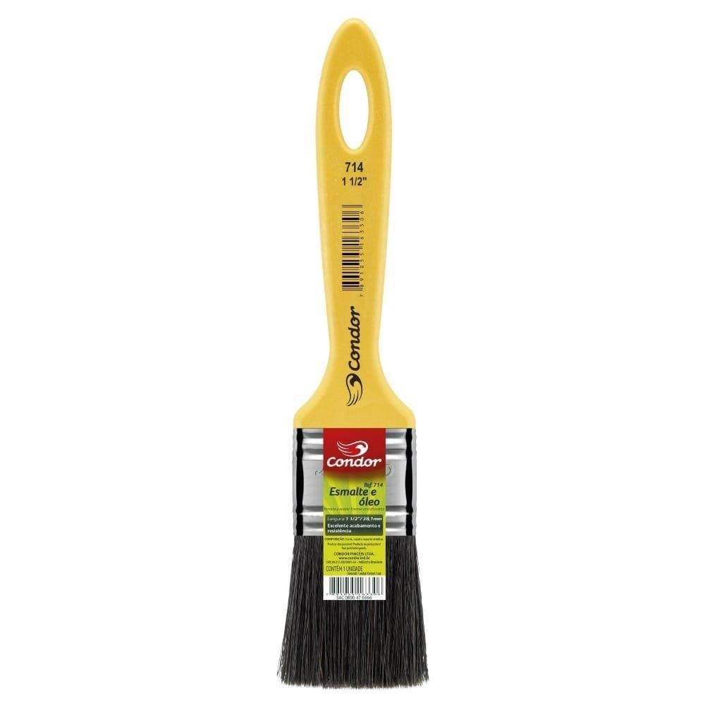 Trincha Condor 714 1.1/2" Cerda Mista Preta - Embalagem com 12 Unidades