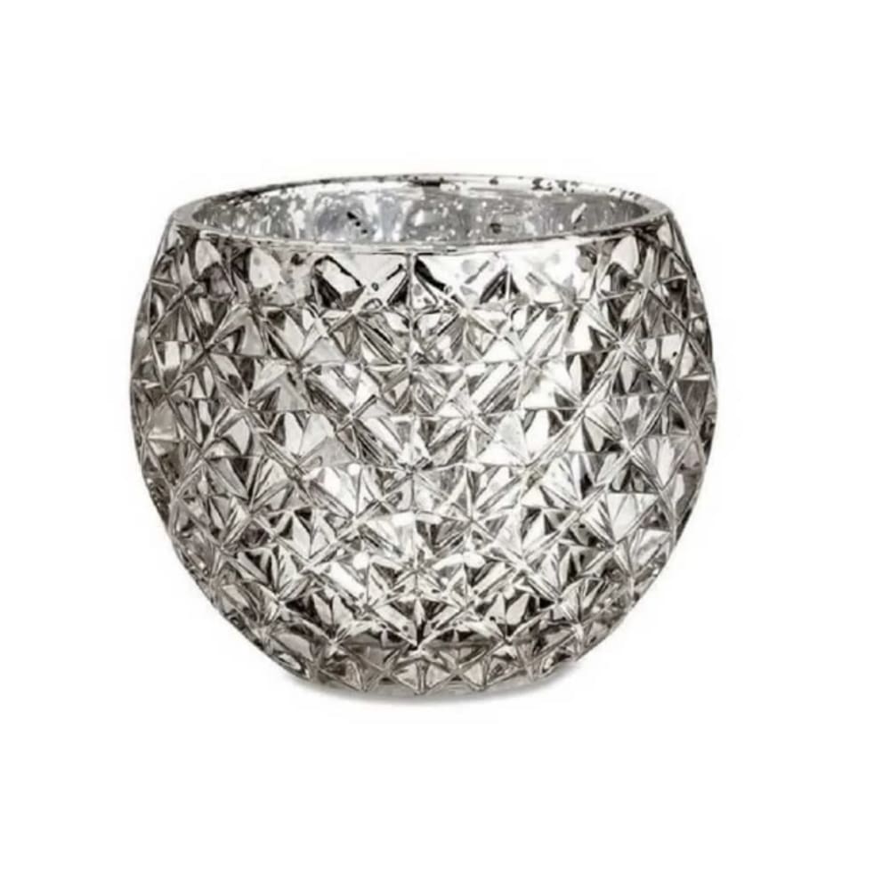 Porta Velas em Vidro Champanhe -Mart