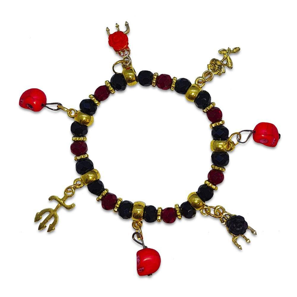 Pulseira Feminina da Rosa Caveira Entidade Umbanda Ajustável