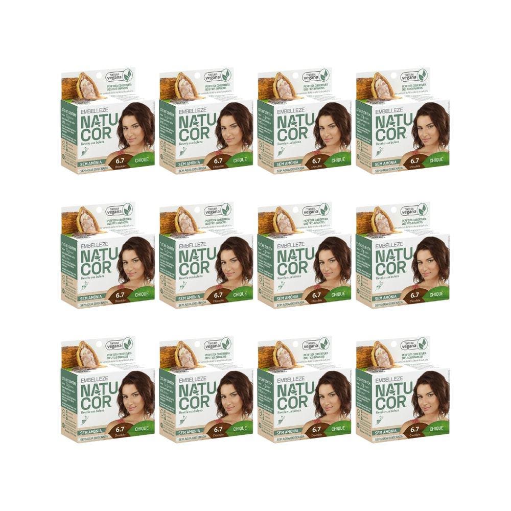 Coloraçao Natucor 6.7 Chocolate-Kit C/12un