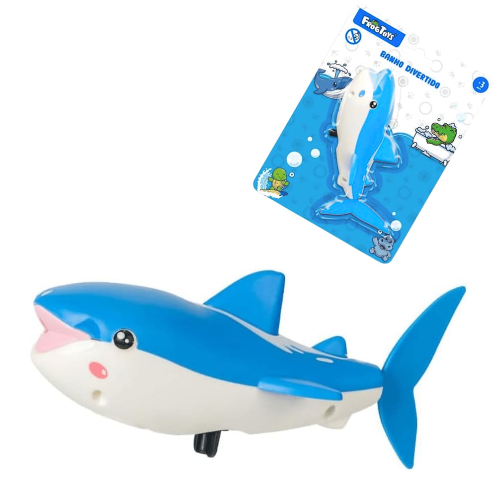 Brinquedo Infantil Banho Divertido Tubarão Azul FrogToys