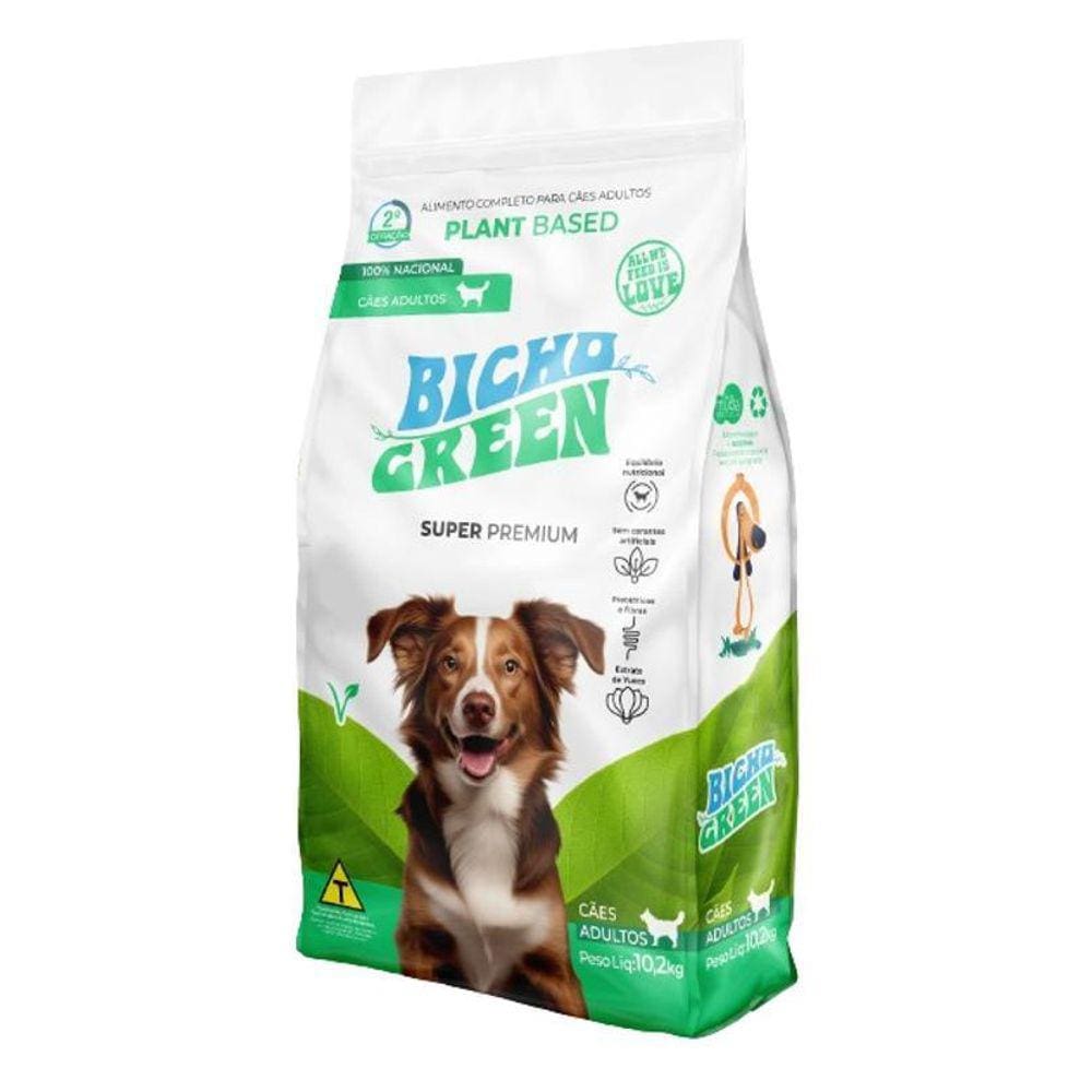 Ração Bicho Green 10,2kg - 100% Vegetal para Cães