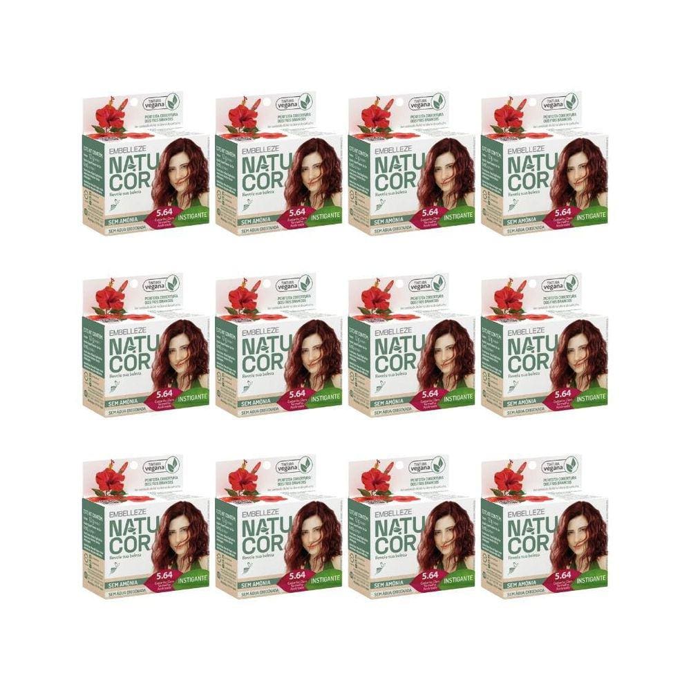 Coloraçao Natucor 5.64 Cast Claro Vermelho Acob-Kit C/12Un