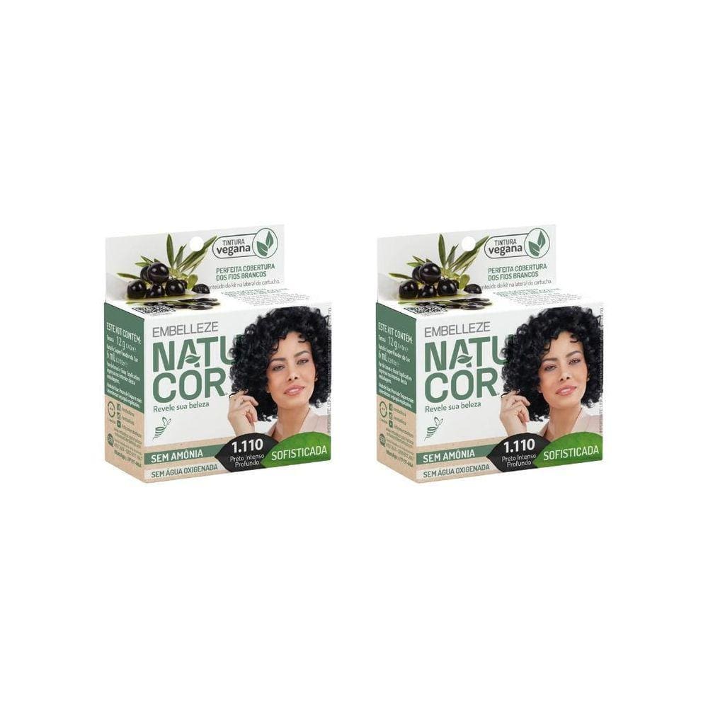 Coloraçao Natucor 1.110 Preto Intenso Profundo-Kit C/2Un
