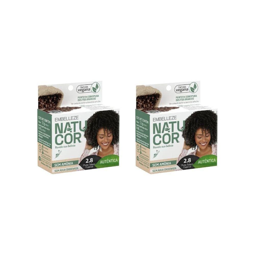 Coloraçao Natucor 2.8 Preto Tabaco-Kit C/2Un