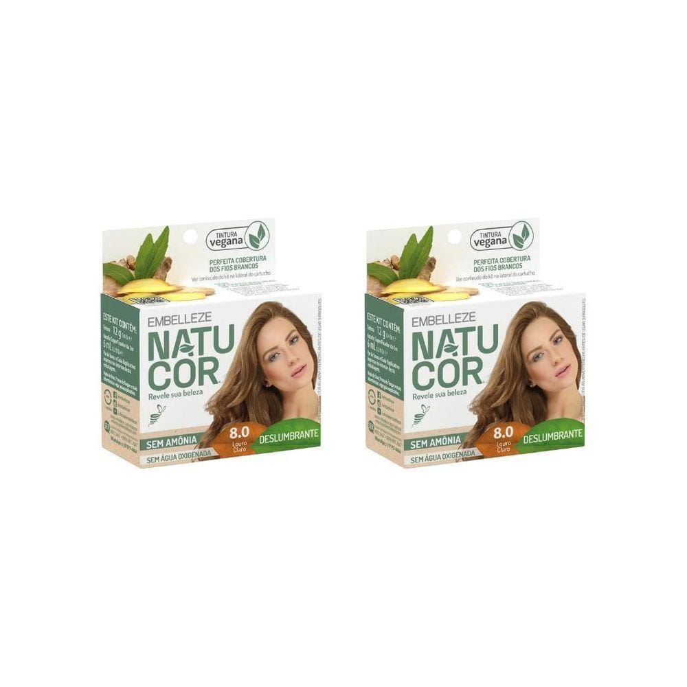 Coloraçao Natucor 8.0 Louro Claro-Kit C/2Un