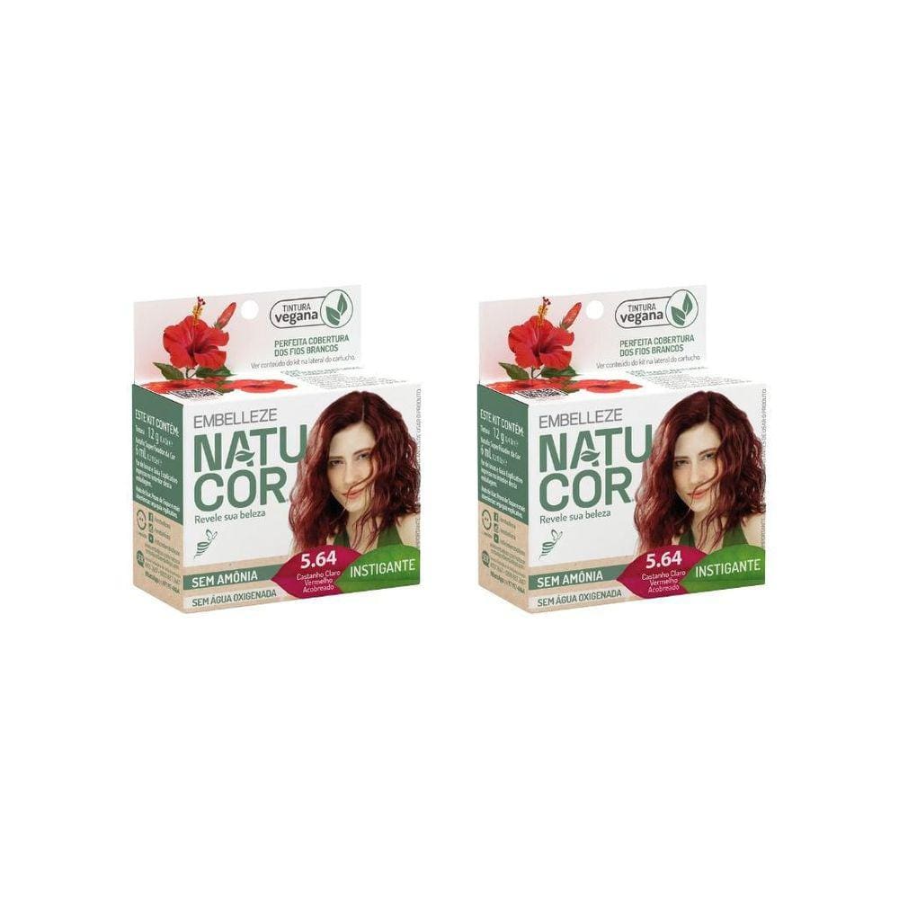 Coloraçao Natucor 5.64 Cast Claro Vermelho Acob-Kit C/2Un