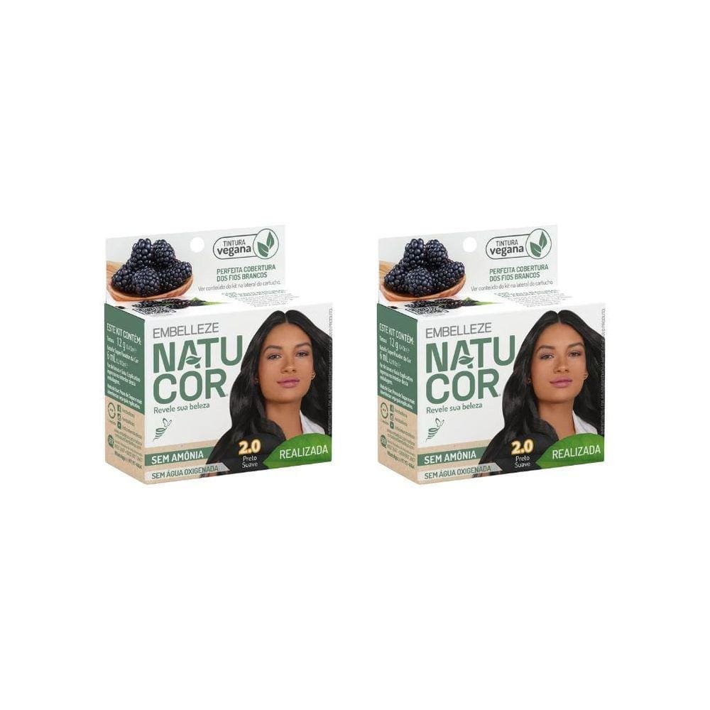 Coloraçao Natucor 2.0 Preto Suave-Kit C/2Un