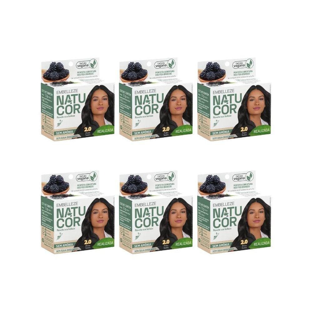 Coloraçao Natucor 2.0 Preto Suave-Kit C/6Un