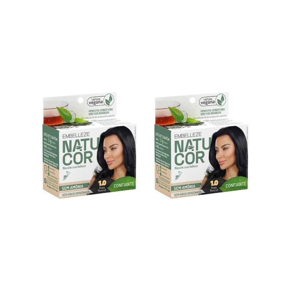 Coloraçao Natucor 1.0 Preto Natural-Kit C/2Un