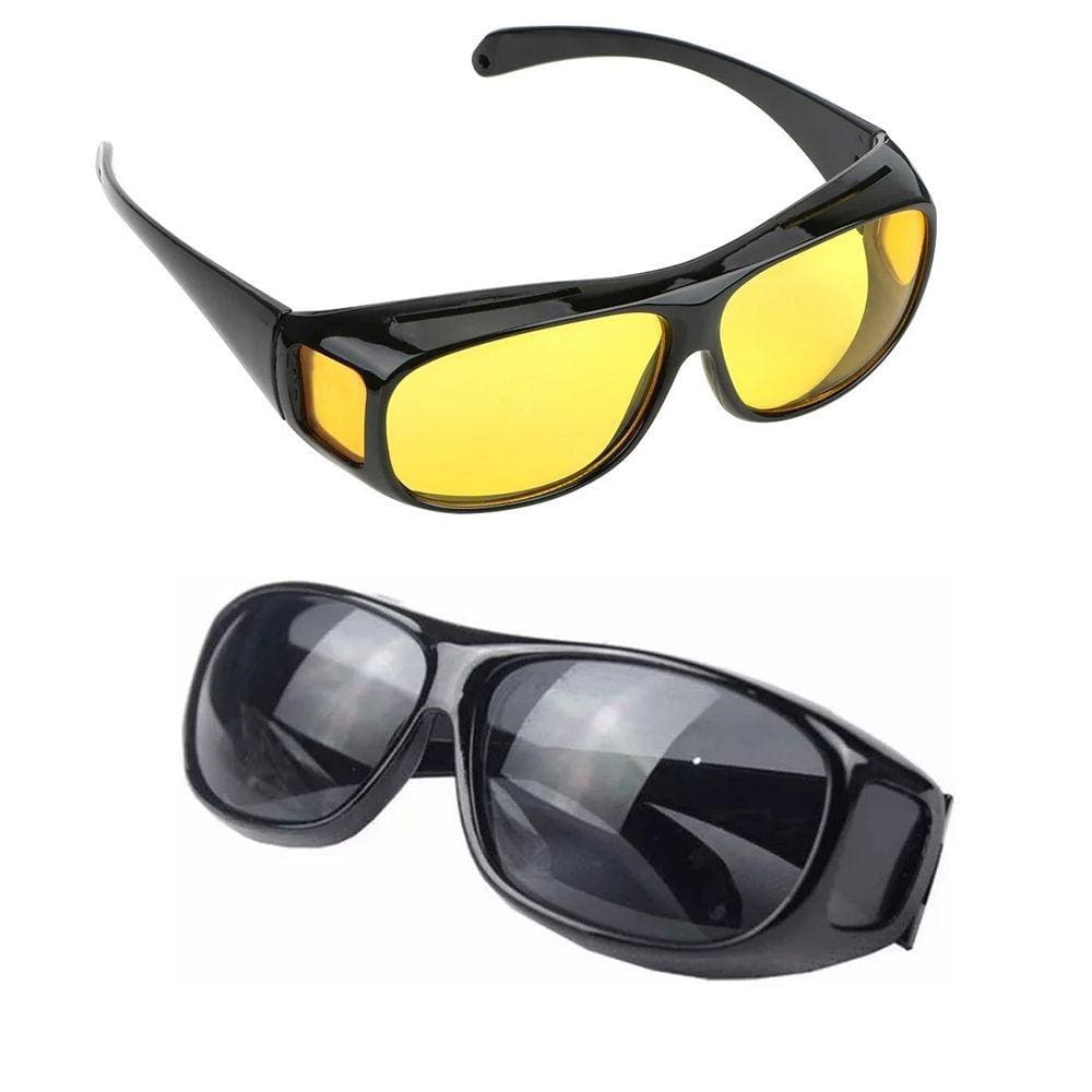 Oculos Visao Noturna 2 Un. Dirigir Moto Carro Protecao UV Dia e Noite