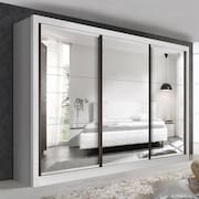 Guarda Roupa Casal com 9 Espelho 3 Portas Lux Espresso Móveis Branco