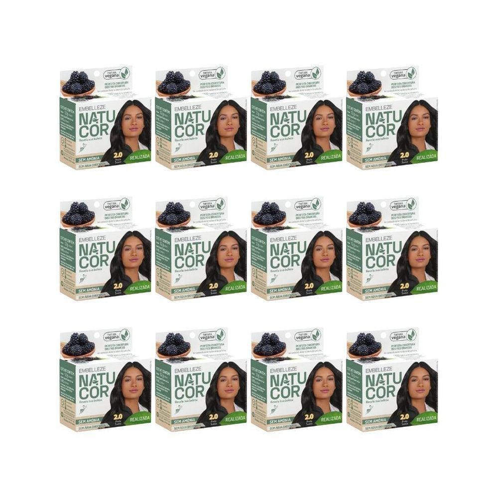 Coloraçao Natucor 2.0 Preto Suave-Kit C/12Un