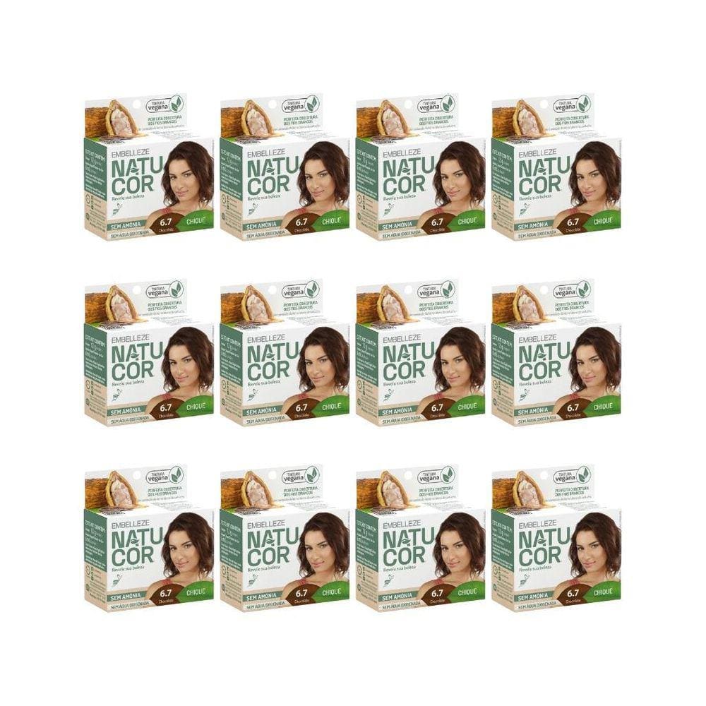 Coloraçao Natucor 6.7 Chocolate-Kit C/12Un