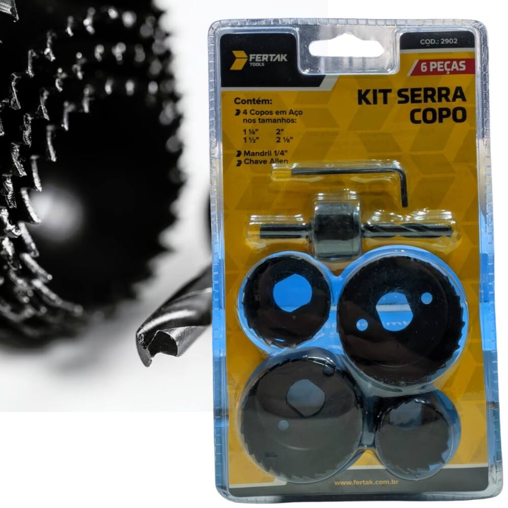 Jogo De Serras Copo Kit Com 6 Peças Fertak