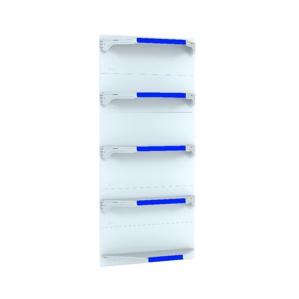 Kit 5 Bandejas Para Gondola Canto 202 Fit 40/60 Branco Pe Az