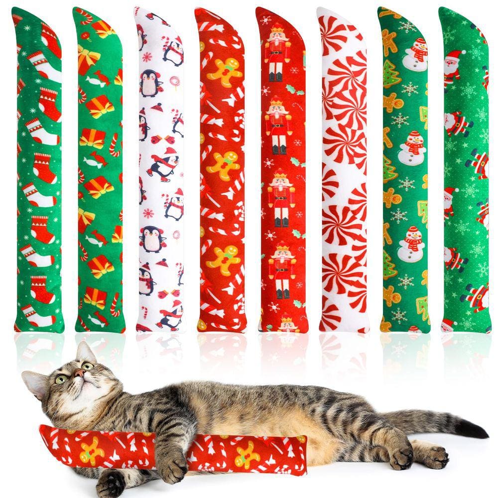 Pacote com 8 brinquedos Catnip Kicker Toys Liliful Christmas para gatos