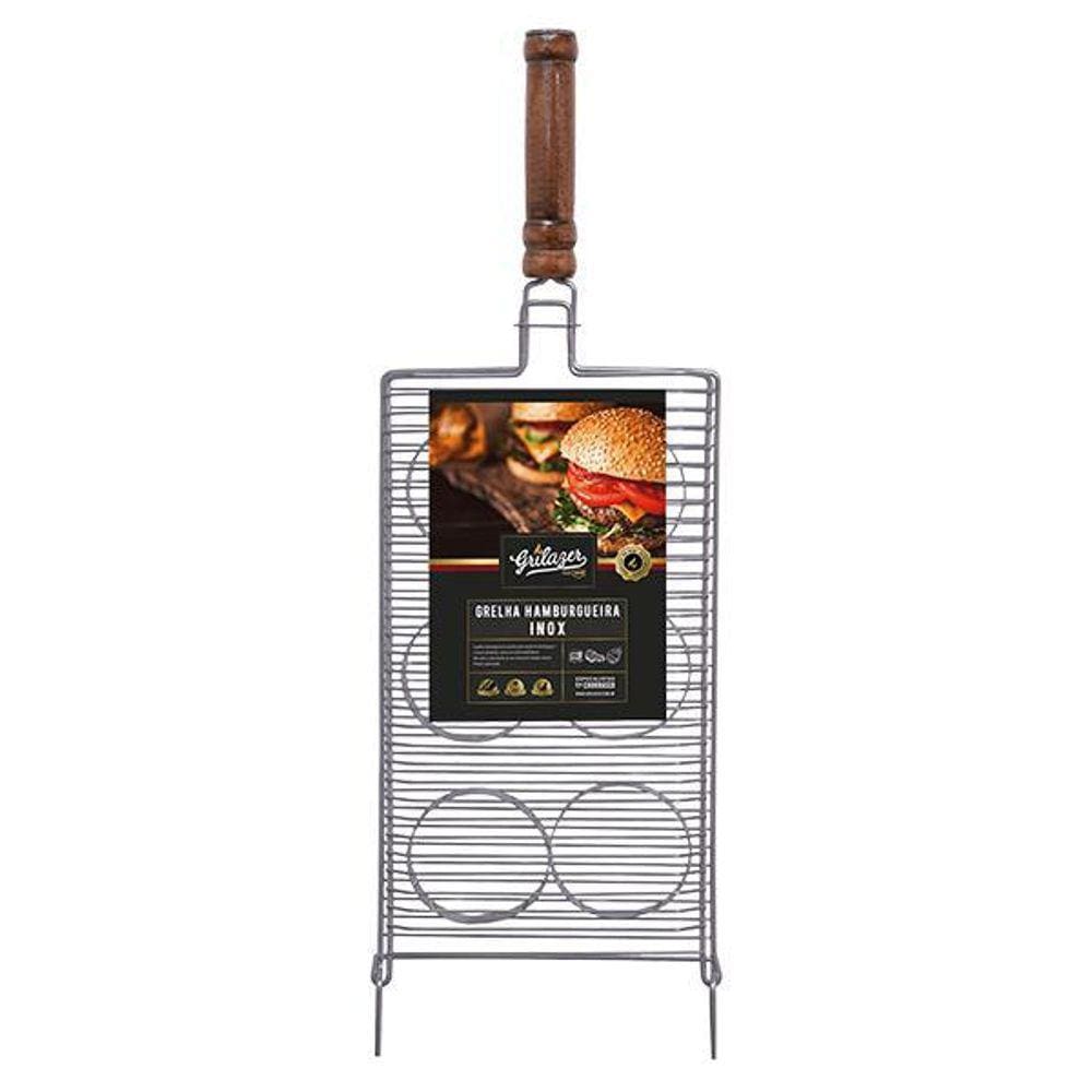Grelha Hamburgueira Inox Grilazer 25X 44 Cm