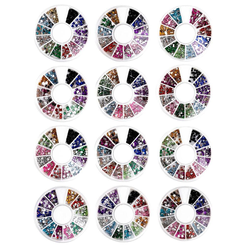 Kit 12 Discos de Strass Decoração Unhas Manicure
