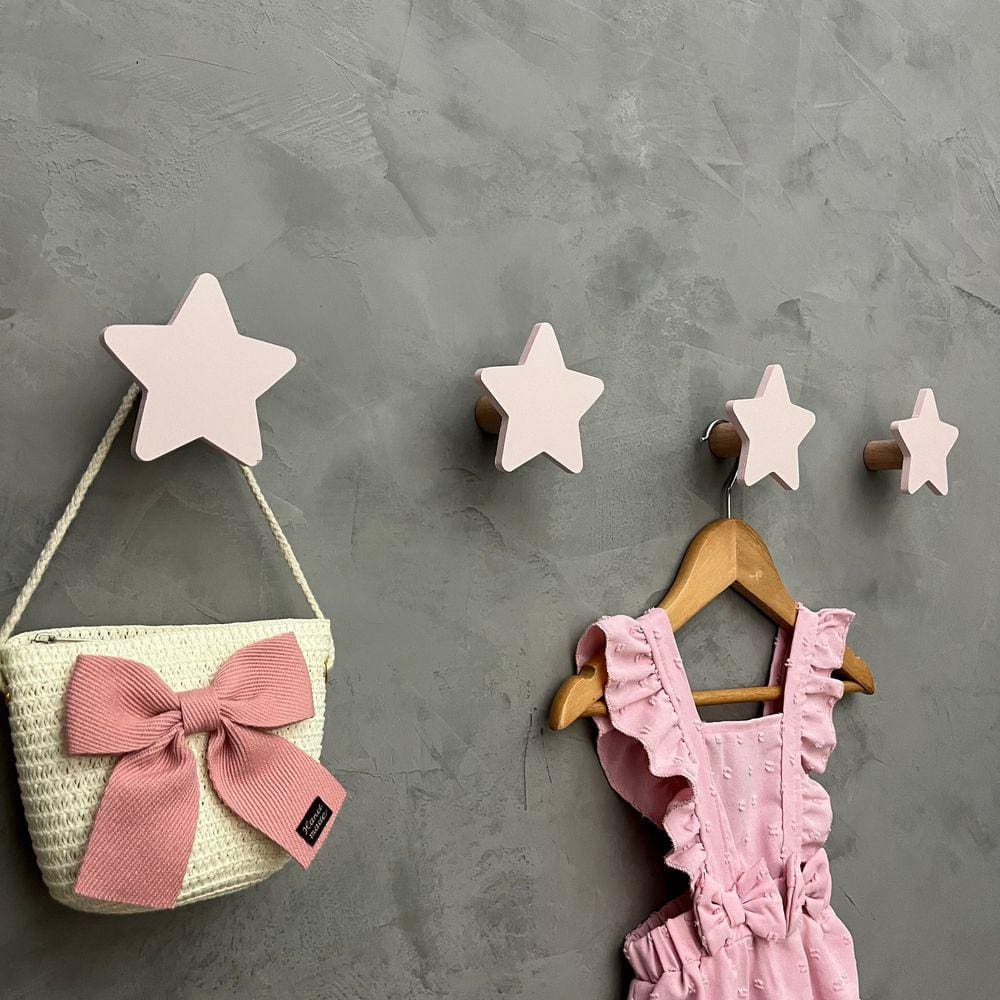 5 Ganchos de parede infantil menina decoração formatos rosa