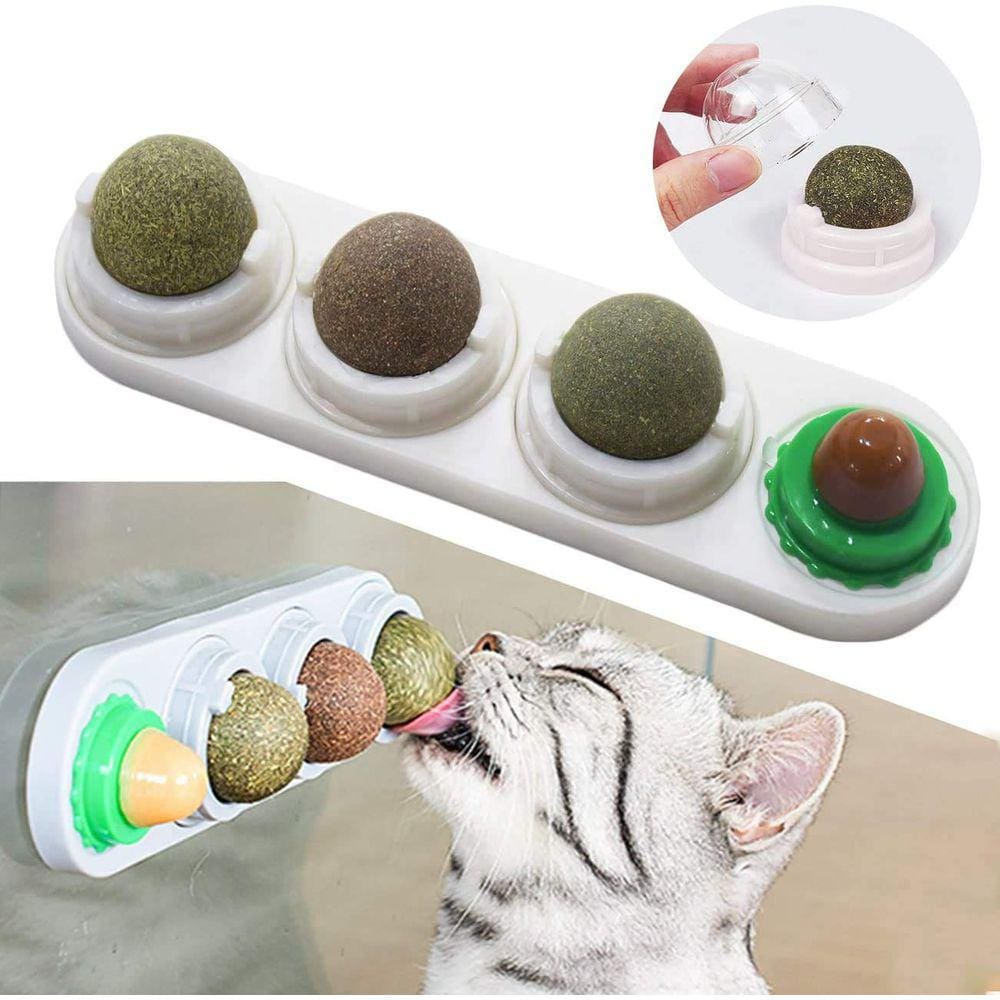 Cat Kitten Toys Malier Edible Catnip Silvervine Ball 4 peças
