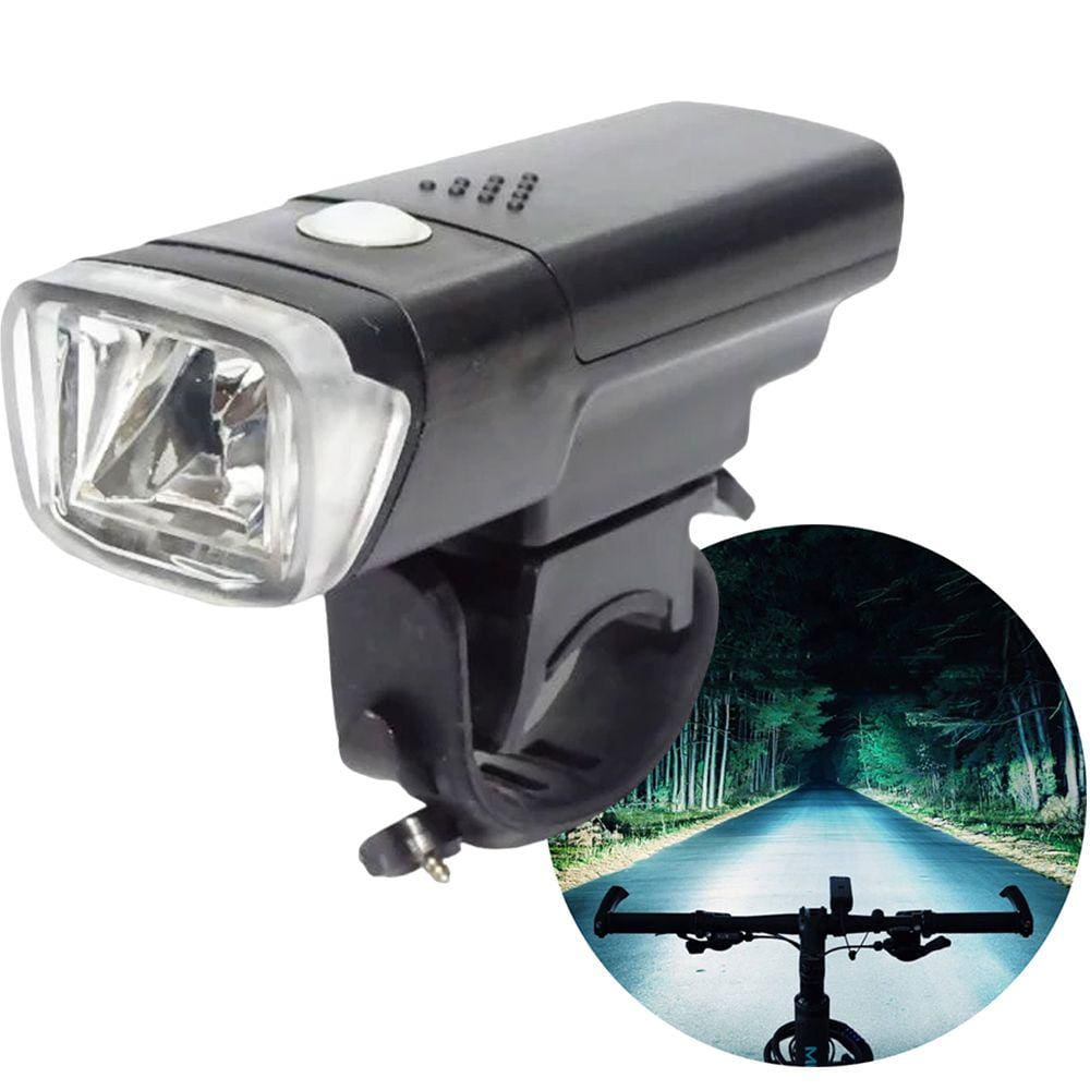 Lanterna Farol Luz Led Frontal Lampada Sinalização Bicicleta Ciclista Bike a Pilha - Starfer