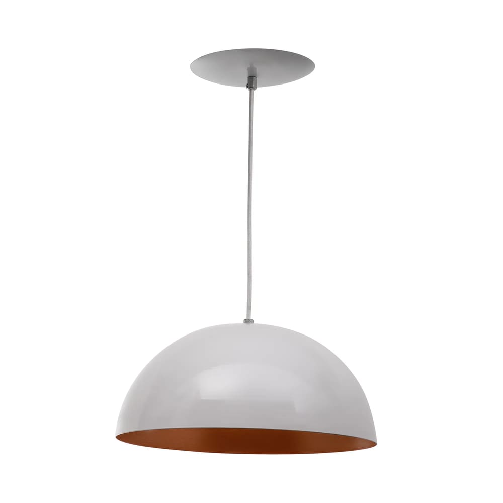 Pendente Luminária Teto Balcão Sala Meia Lua Alumínio 33cm