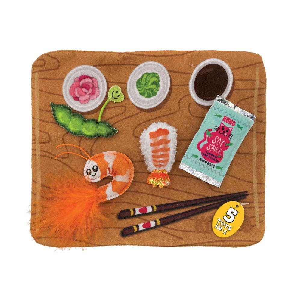 Sushi Toy KONG Pull-A-Partz para gato com erva-dos-gatos