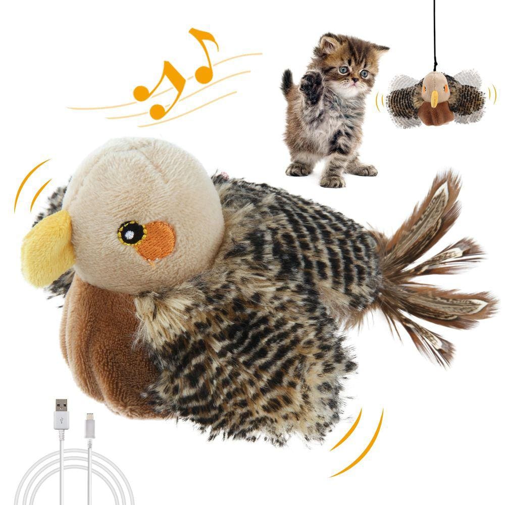 Brinquedo para gatos PETGEEK Gigwi recarregável Flapping Bird com SilverVI